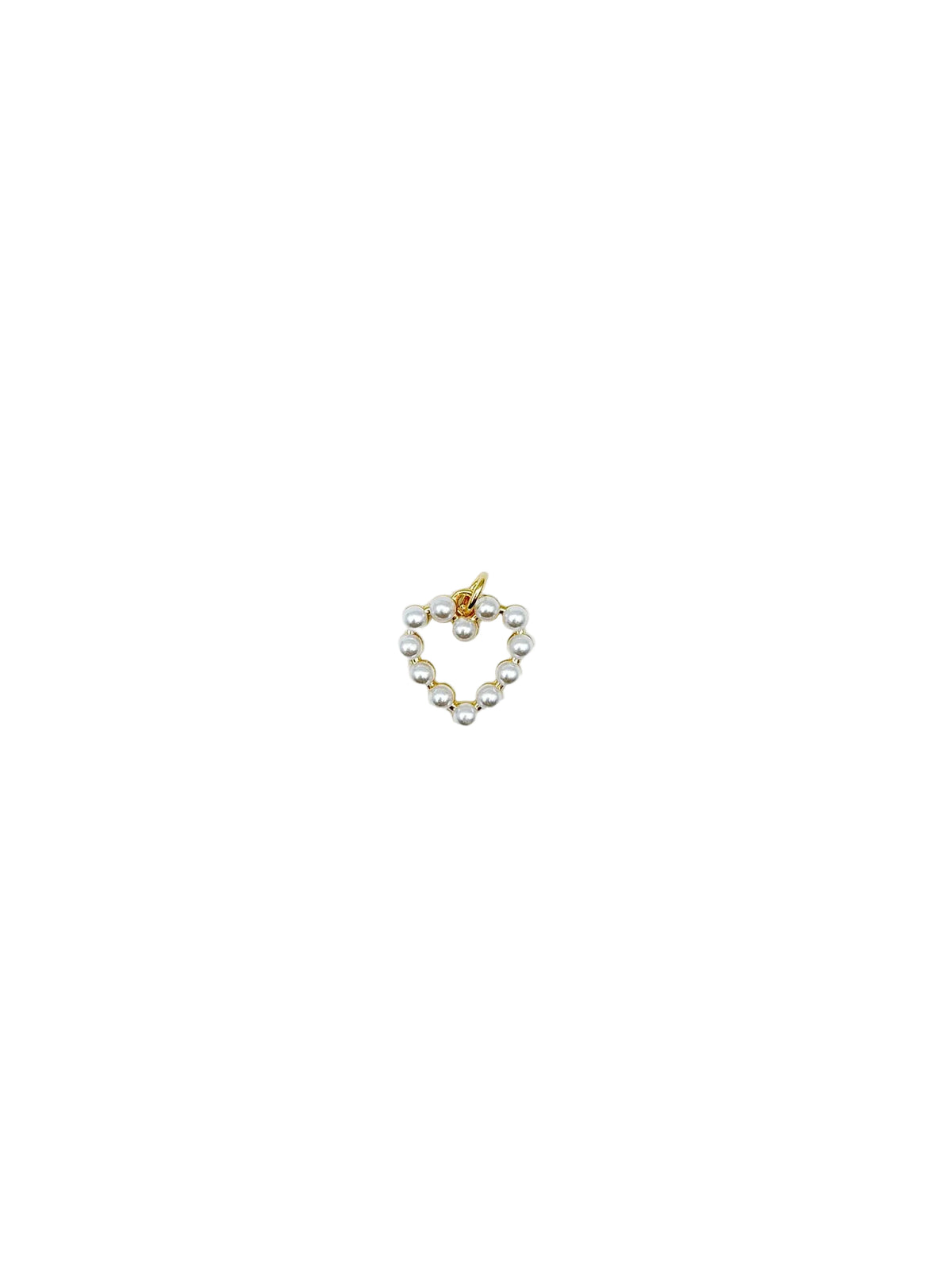 Heart Outline Pearl Charm